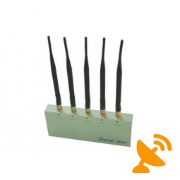 Cell Phone Jammer Jamming with Remote Control and 5 Antennas