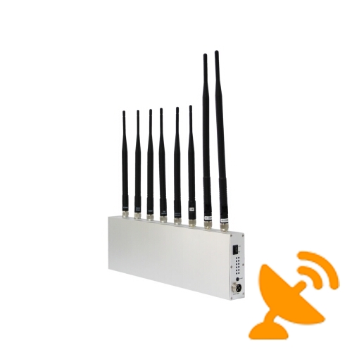 8 Antenna High Power GSM Signal Blocker Cell Phone + Wifi + GPS + VHF + UHF - Click Image to Close