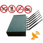 6 Antenna High Power Adjustable Cell Phone Signal Blocker Wifi GPS Jammer