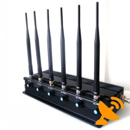 Adjustable 15 W 6 Antenna Cell Phone Signal Blocker + Wifi Jammer + UHF Jammer