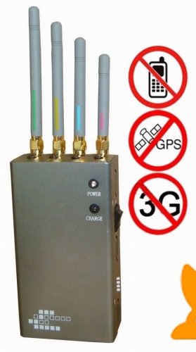 5 Band Portable Cell Phone + GPS Signal Jammer 10 Metres - Click Image to Close