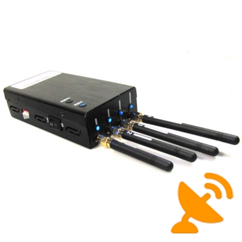 Portable Wireless Video + Bluetooth + Cell Phone + Wifi Jammer - Click Image to Close