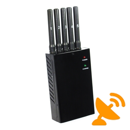 Portable Cell Phone Signal Blocker + GPS L1 L2 L5 Signal Jammer Blocker 5 Antenna - Click Image to Close