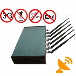 6 Antenna High Power Adjustable Cell Phone + GPS + Wi fi Jammer