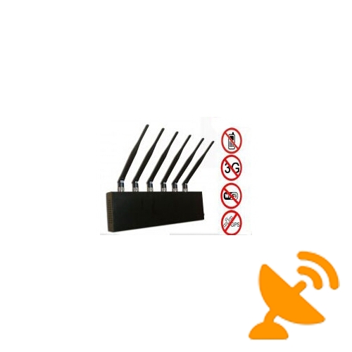 Desktop Cell Phone Blocker + GPS Jammer + Wifi Jammer 6 Antennas - Click Image to Close