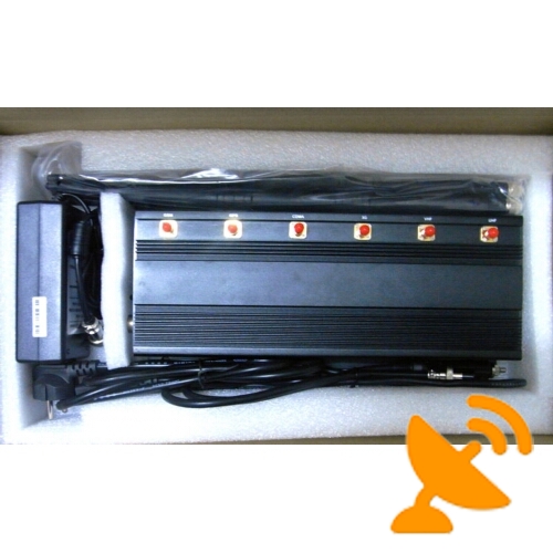 6 Antenna Mobile Phone + Wifi + RF Jammer 315MHz/433MHz - Click Image to Close