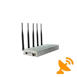 Desktop Cell Phone Signal Blocker + UHF Audio Jammer 5 Band