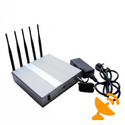 5 Band Cellphone Wifi Signal Blocker Jammer [CDMA,GSM,DCS,PCS,3G, Wifi] 40 Metres