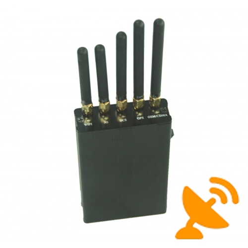 Wifi Jammer + GPS Jammer + Cell Phone Jammer 5 Antenna Portable - Click Image to Close