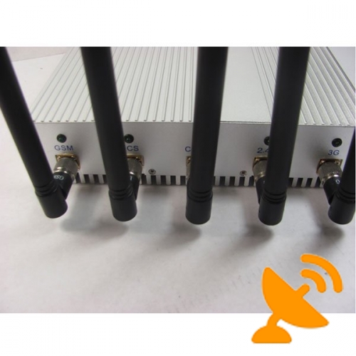 5 Band Cellphone Wifi Signal Blocker Jammer [CDMA,GSM,DCS,PCS,3G, Wifi] 40 Metres - Click Image to Close