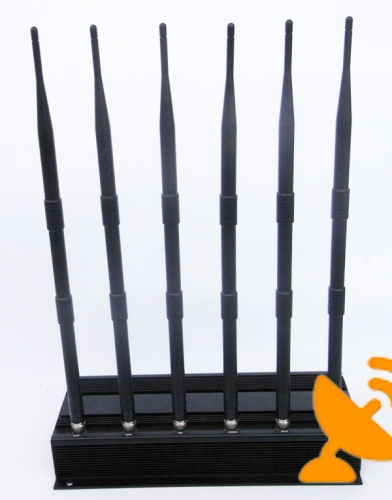 6 Antenna Cell Phone Jammer for VHF UHF 3G GSM CDMA DCS - Click Image to Close