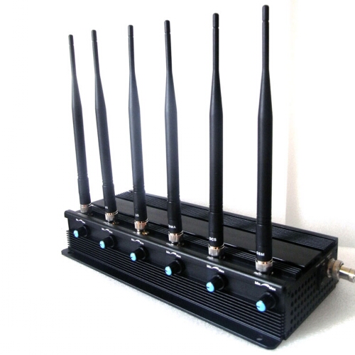 Adjustable 15 W 6 Antenna Cell Phone Signal Blocker + Wifi Jammer + UHF Jammer