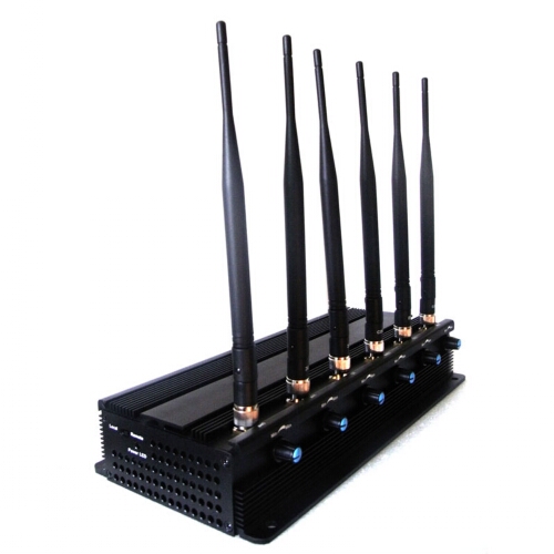 High Power 15 W 6 Antenna Cell Phone Signal Blocker + Wifi + UHF Jammer