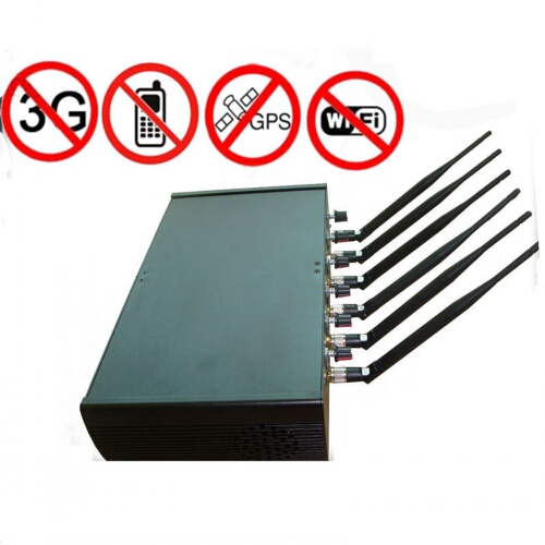 6 Antenna High Power Adjustable Cell Phone + GPS + Wi fi Jammer